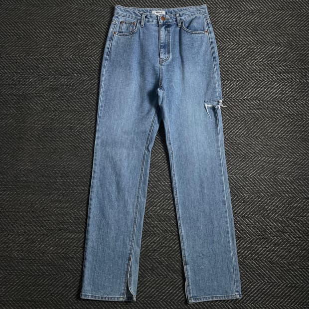 빈티지 우먼스 디스트로이드 슬림 데님 팬츠o 3968