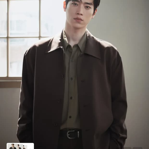 드로우핏 도브 울 미니멀 라인 자켓 다크브라운 M