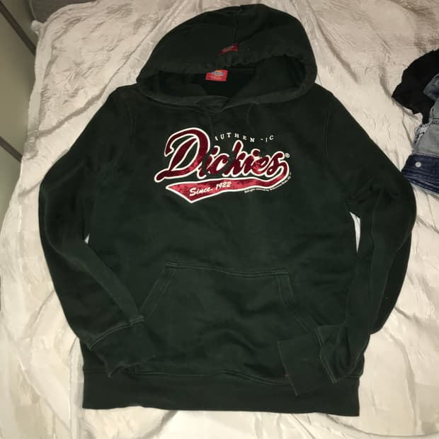 Dickies 디키즈 벨벳로고 다크그린 후드티