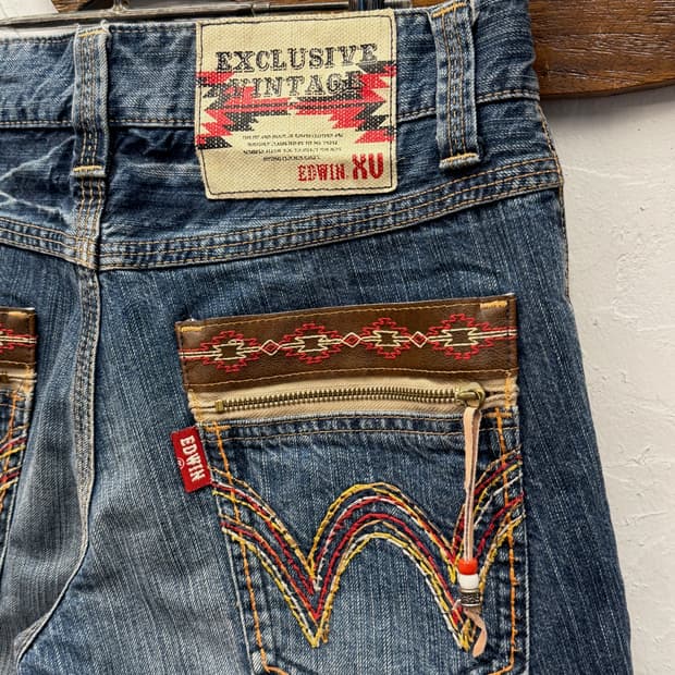 EDWIN Western Native Denim Shorts