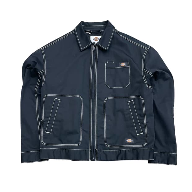 디키즈 아이젠하워 자켓 블랙 화이트 스티치