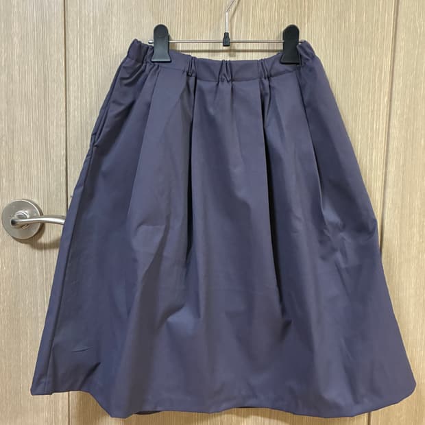 퍼플 밴딩 미디 스커트 