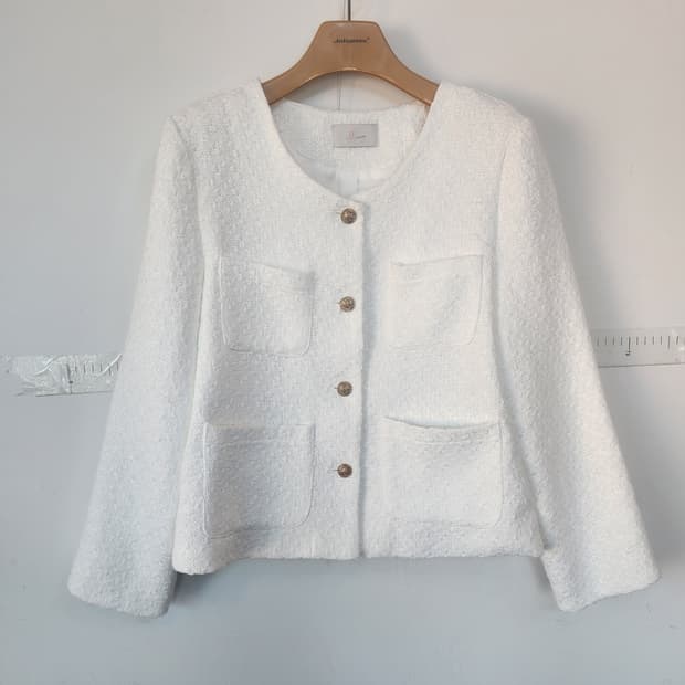 지고트 화이트 트위드 자켓