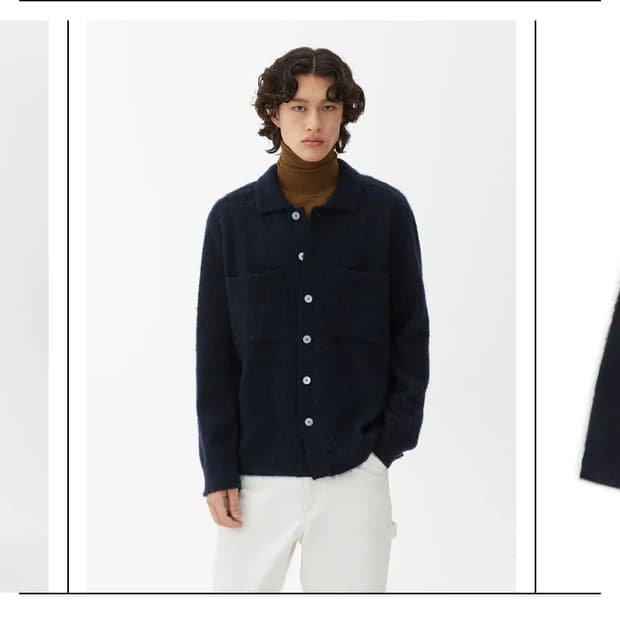 아르켓 울 셔츠 가디건 M