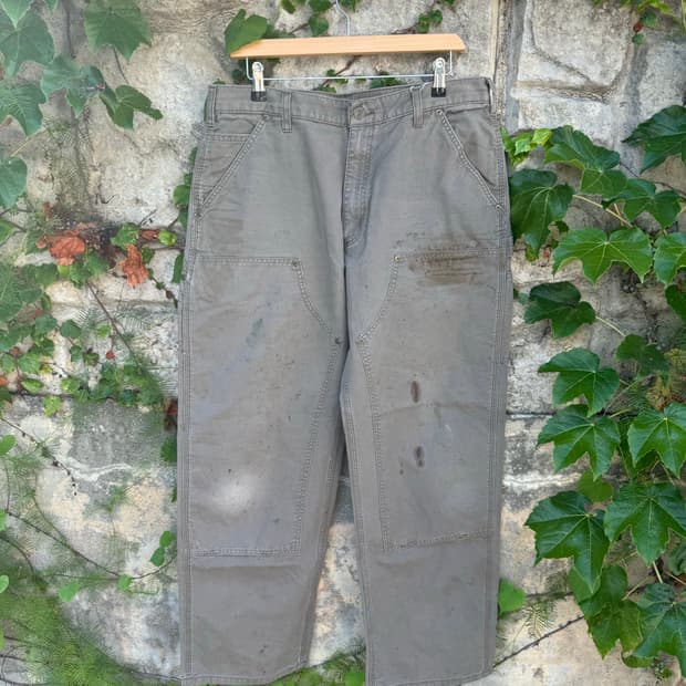 칼하트 distressed 더블니 그레이 카펜터 워크 팬츠 34