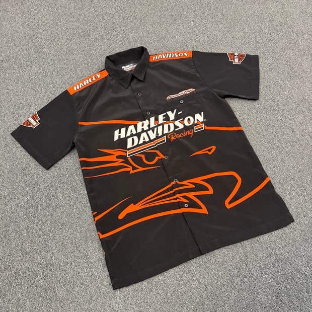 M) 할리데이비슨 빈티지 스크리밍 이글 빅 로고 반팔 셔츠