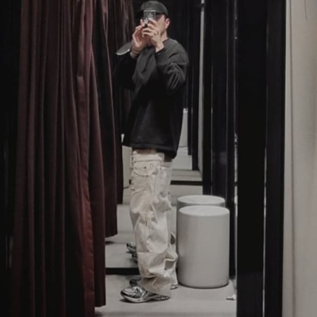 자라x앤더슨벨 자더슨벨 더블웨이스트밴드 빈티지 프린트진  6085/488