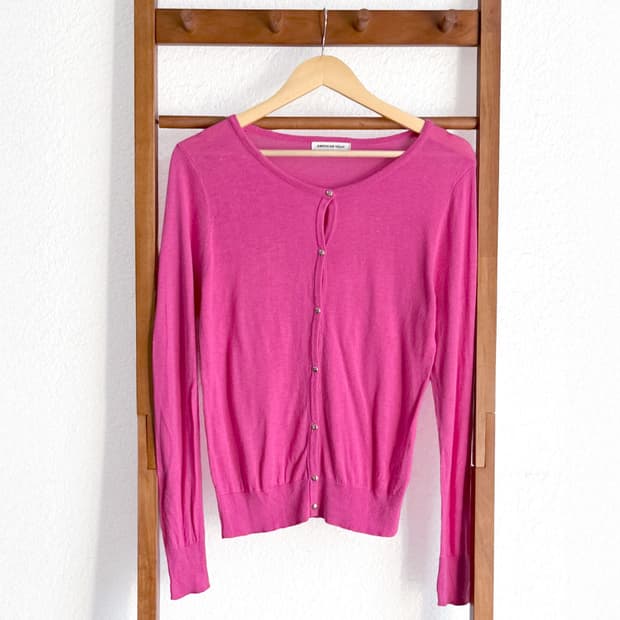 라즈베리 소녀 니트 가디건