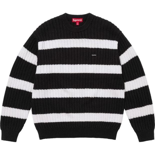 슈프림 스트라이프 스몰 박스 스웨터 블랙 s 판매해요