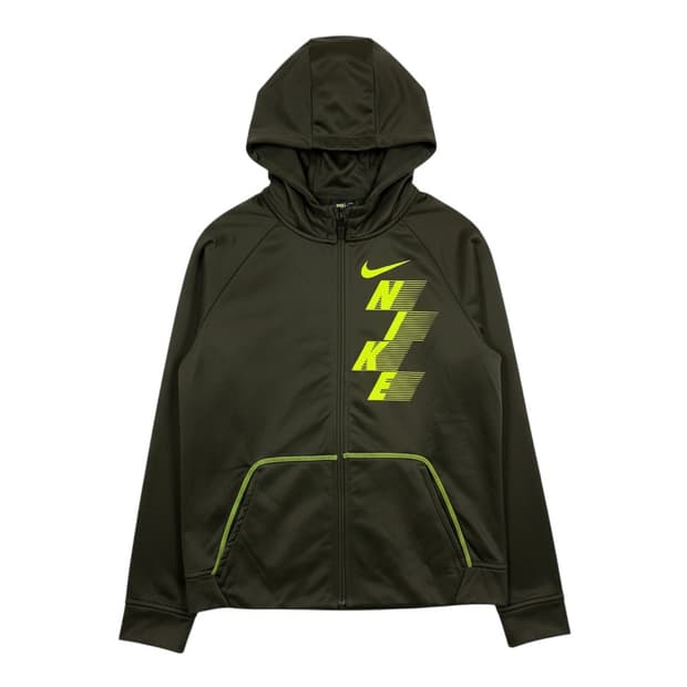 (XL) 나이키 키즈/우먼스 트레이닝 기모 후드집업 카키