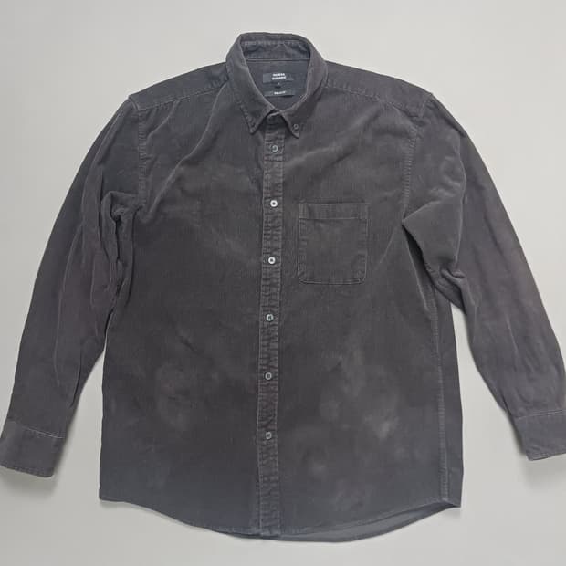 [L] 무신사 스탠다드 릴렉스핏 코듀로이 셔츠 다크그레이