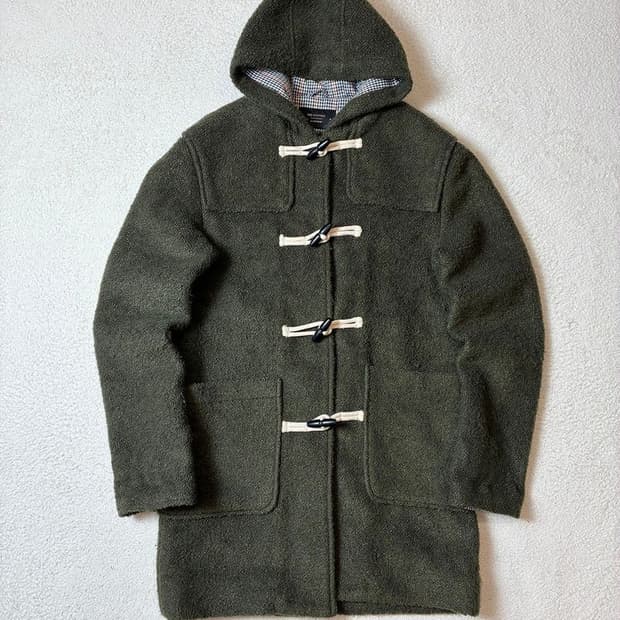 MO WOMAN 체크 패턴 더플 후디 코트 PN7292