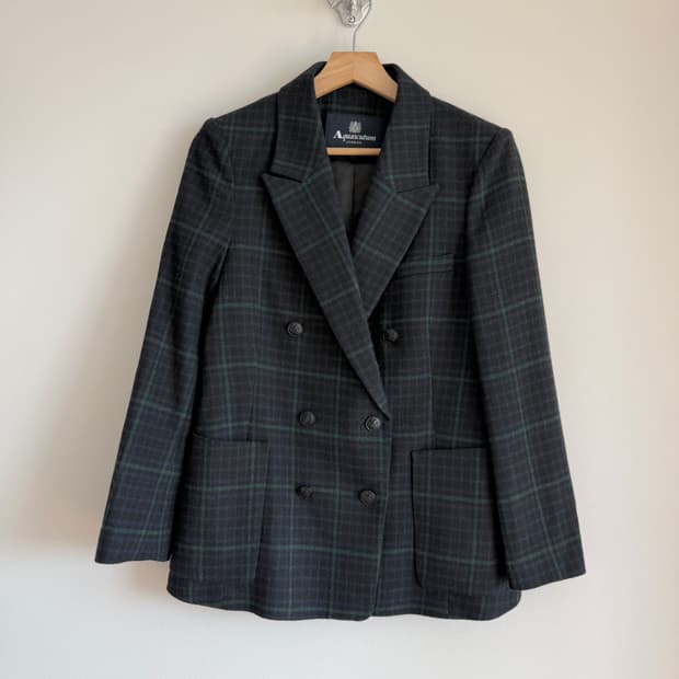 아쿠아스큐텀(Aquascutum) 울 체크 더블 자켓(이태리 패브릭)