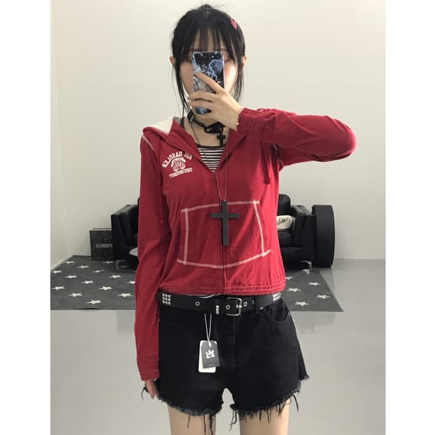 Adidas Red Zip Up Hoodies