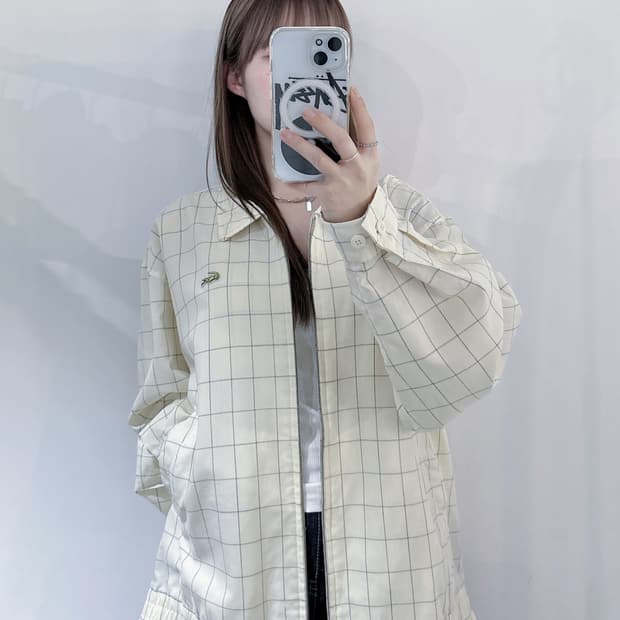 라코스테 90‘s 빅로고 체크 자켓