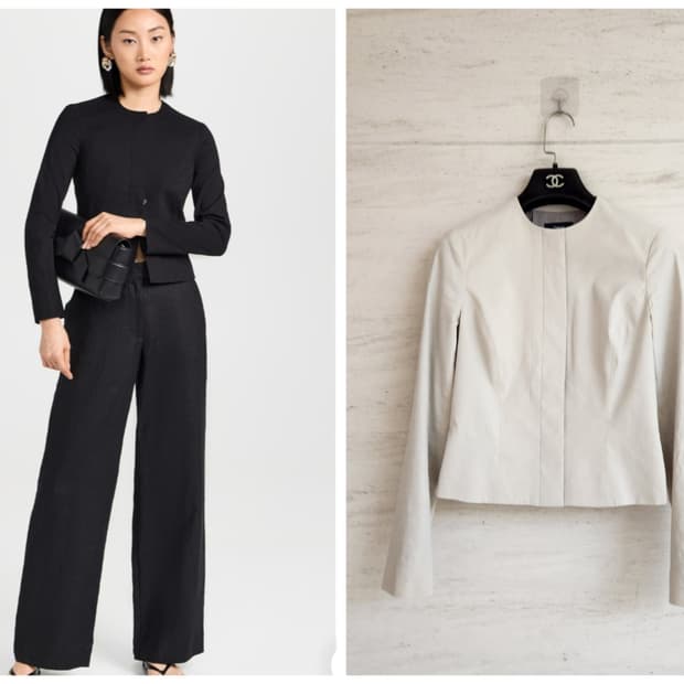 띠어리 24SS 린넨 크롭자켓 44사이즈(베이지색상 판매)