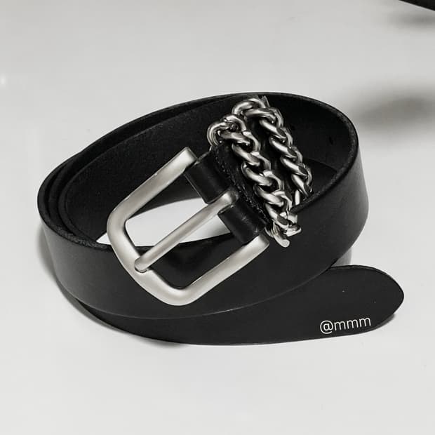 [Unisex] 투 체인 로랑 가죽벨트