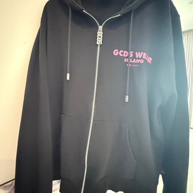 GCDS 후드집업 블랙 라지