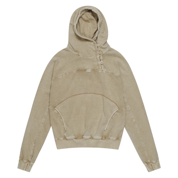 3) hyein seo button hoodie sand