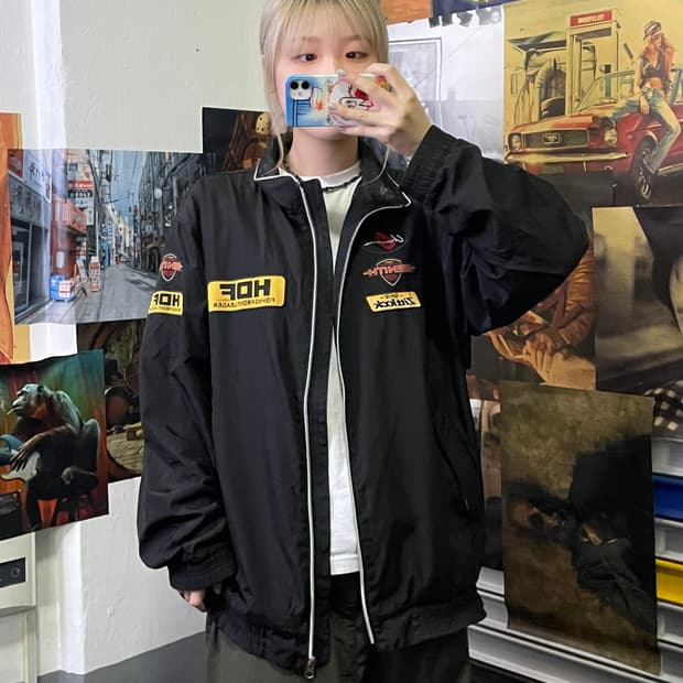 HDF 자수 패치 피싱 바람막이 자켓 XL