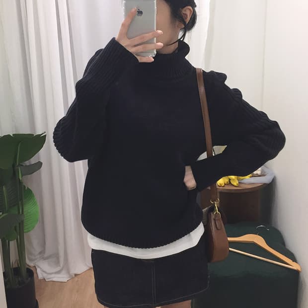 여성 폴로 목폴라 니트 95~100 