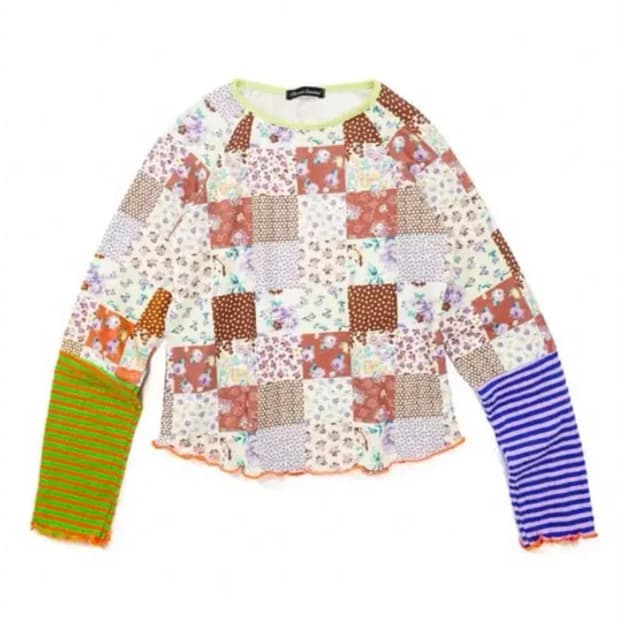 샵페어리 패치워크 탑 브라운