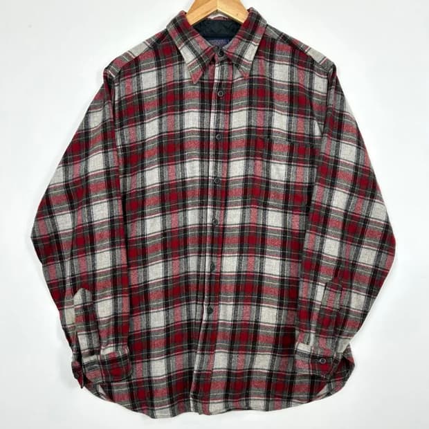 80-90s Pendleton 펜들턴 체크 울 셔츠