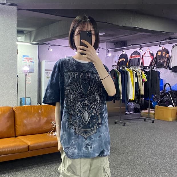 버커루 빅로고 타이다이 펑크 반팔티 B4625