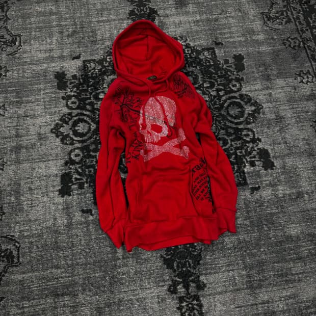 Mkr 00s y2k bizz skull printing hoodie