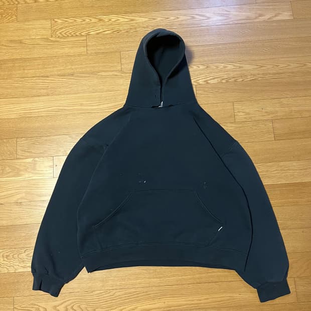 [L] 00s 빈티지 러셀 후드 블랙