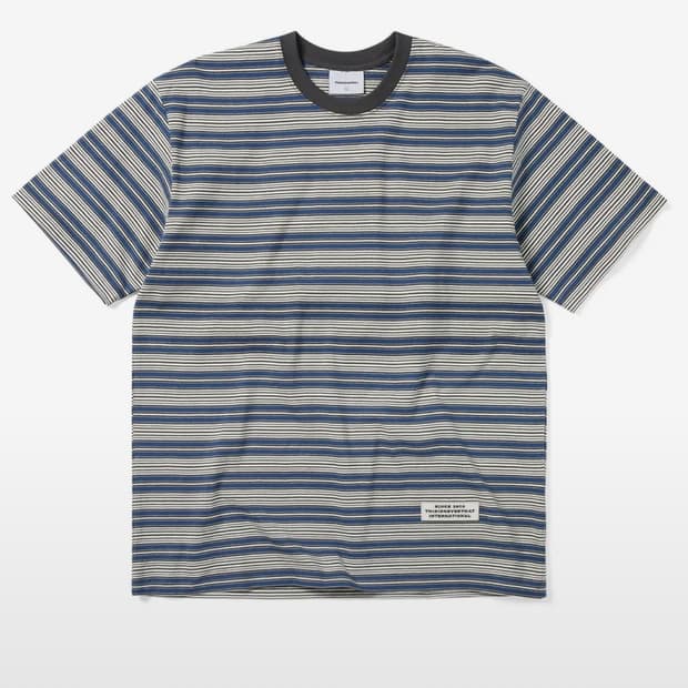 디스이즈네버댓 Stripe Tee Blue (L)