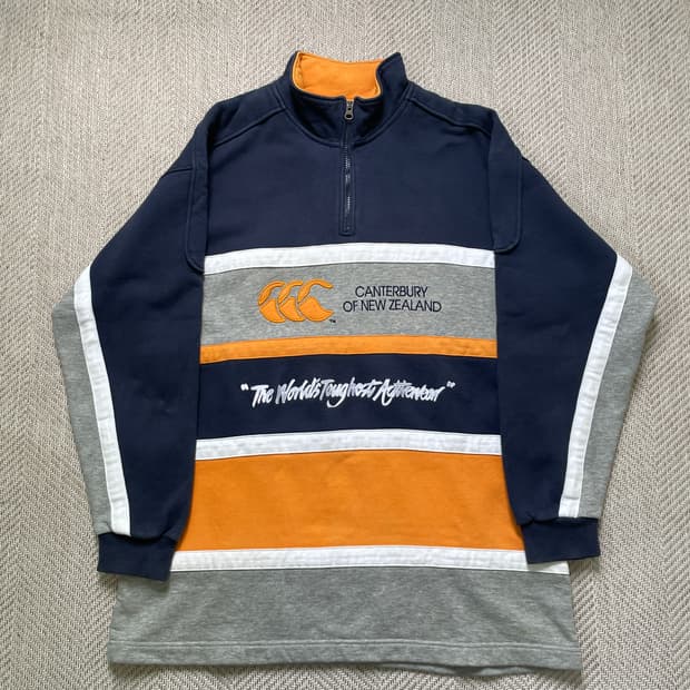 켄터베리 뉴질랜드 럭비 하프 집업스웻 