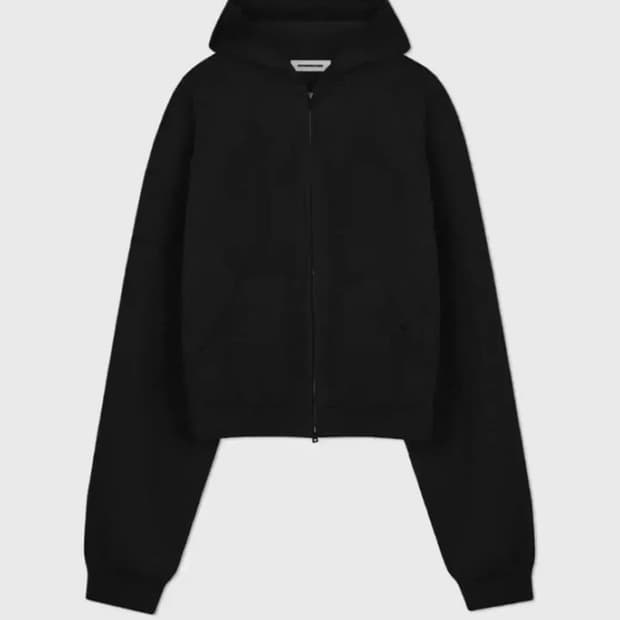 (M) 구민성 크롭 후드집업 블랙