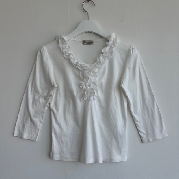 SALE) Aylesbury 로맨틱 러플넥 7부 티셔츠