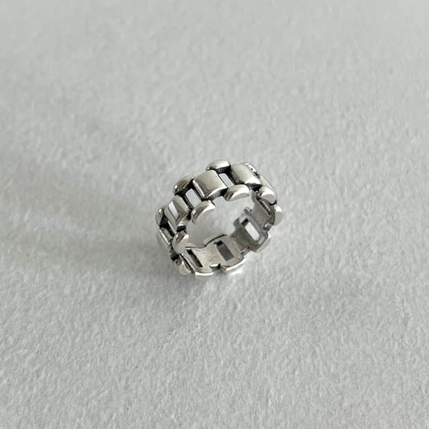 스퀘어 체인 반지