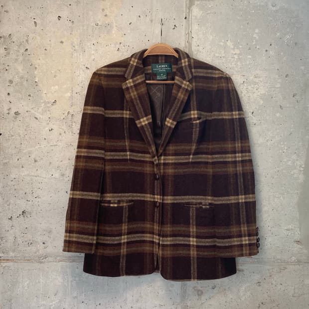 Lauren by Ralph Lauren 울 체크 자켓