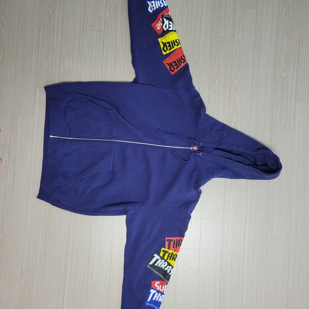 슈프림 x 트레셔 21fw 멀티로고 후드집업