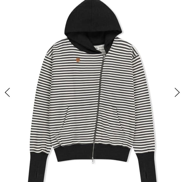 더뮤지엄비지터 스트라이프 후드집업 