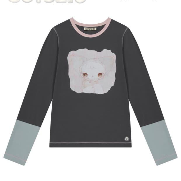 코이세이오 티셔츠 BLUSH LONGSLEEVES CHARCOAL