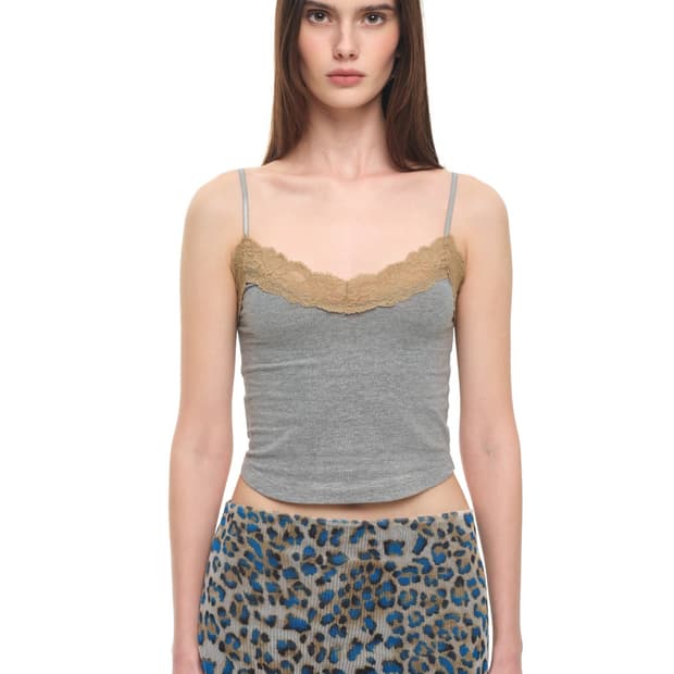 투머치택스 LACE POINT 02 CAMI TOP (GREY)