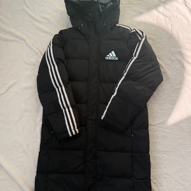 아디다스 삼선 검흰 롱패딩