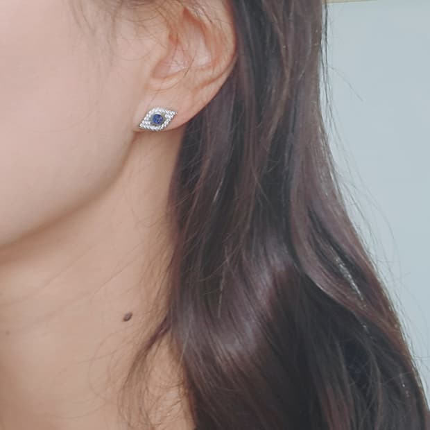 블루 이블아이 실버 925 은 귀걸이