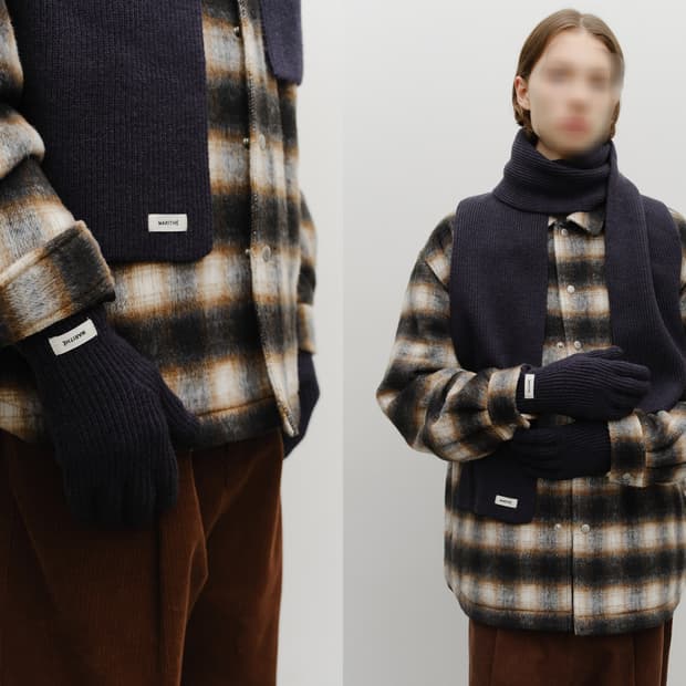 네이비 마리떼 프랑소와 저버 머플러 앤 글러브 목도리 장갑