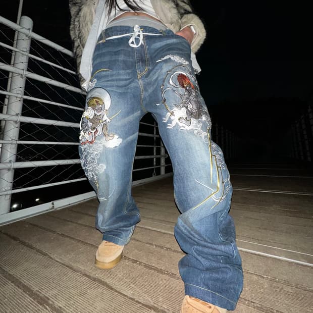 Namitas oriental reaper denim pants