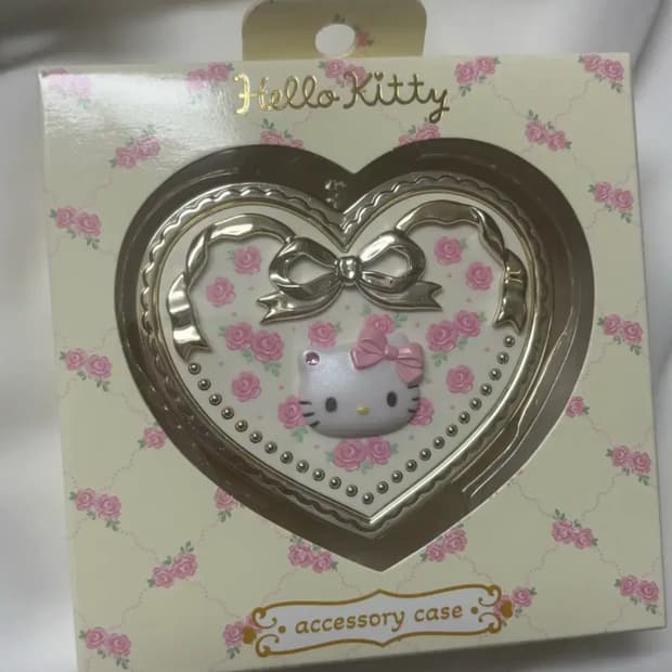 라스트산리오 거울 달린 하트 소품함 액세서리 케이스 소품 케이스 헬로키티