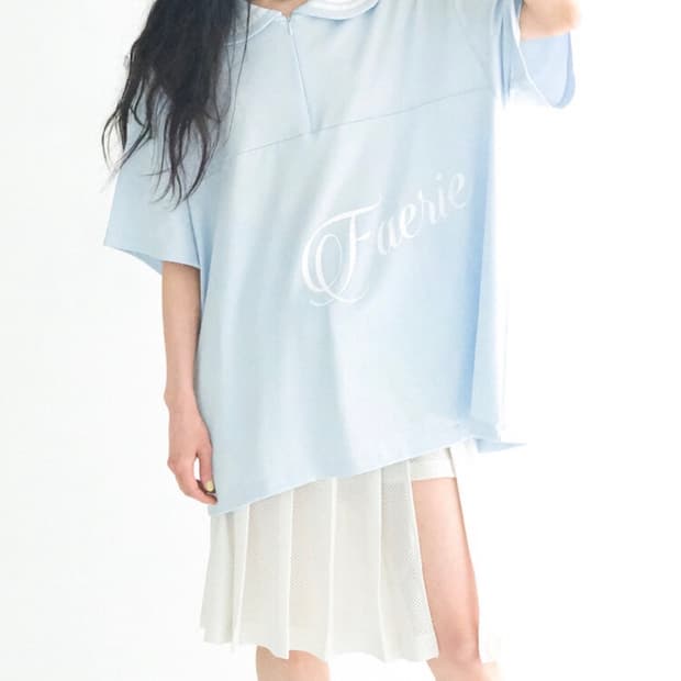 샵페어리 세일러 메쉬 탑 sailor collar mesh 아일릿 원희
