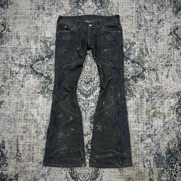 Tornado mart tribal flared jeans