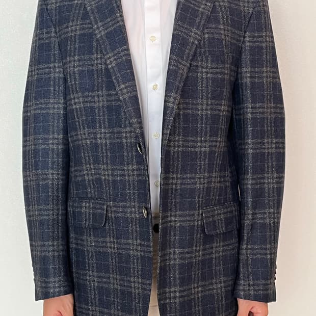 윌리엄스 & 켄트 체크 울 실크 린넨 블레이저 MADE IN USA