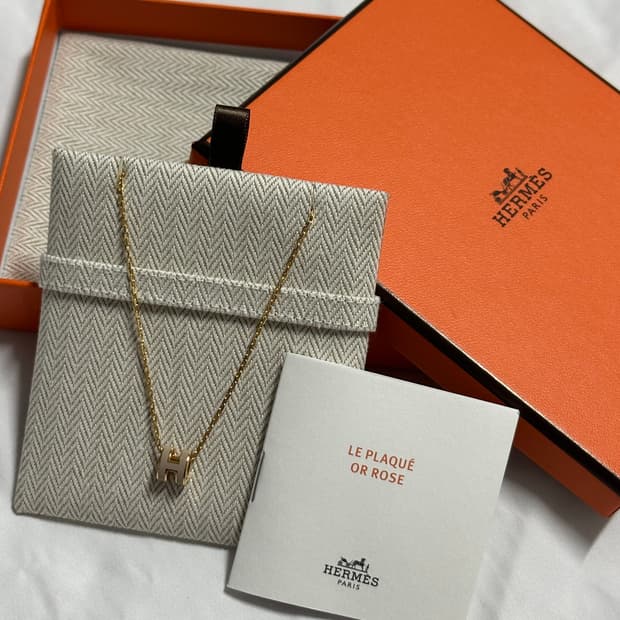 에르메스 미니팝아슈 뉴골드 목걸이