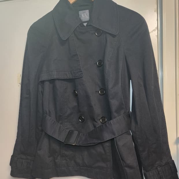 알마니 익스체인지 벨티드 트렌치코트 M